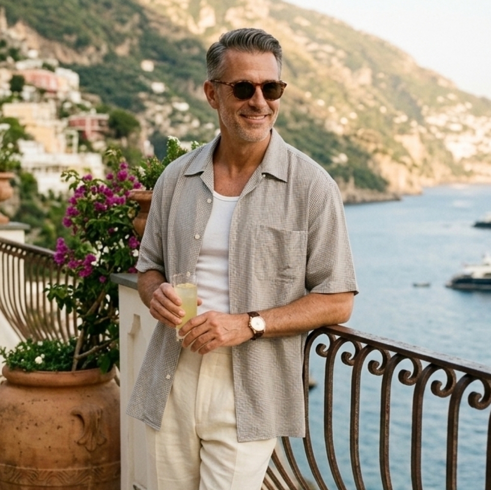 NWOT Good Life XXL Retro Eclectic Resortwear Vacation Silk Button Down Shirt